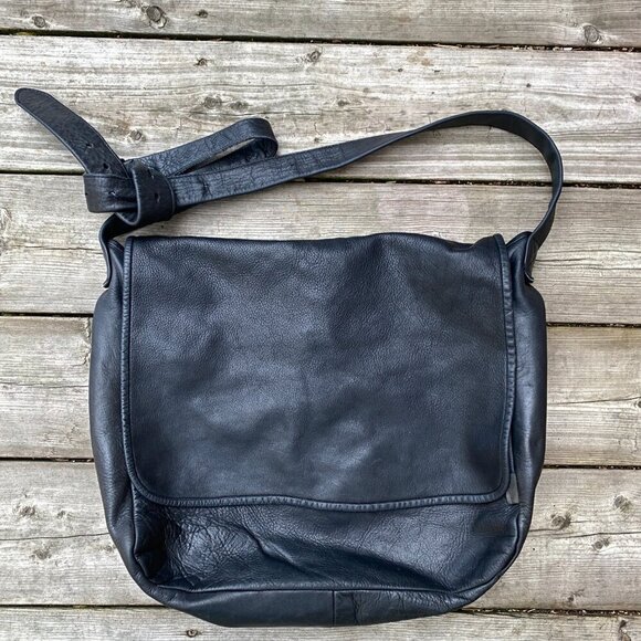 Vintage 90s M0851 Genuine Leather Handbag Purse Black - Picture 4 of 14